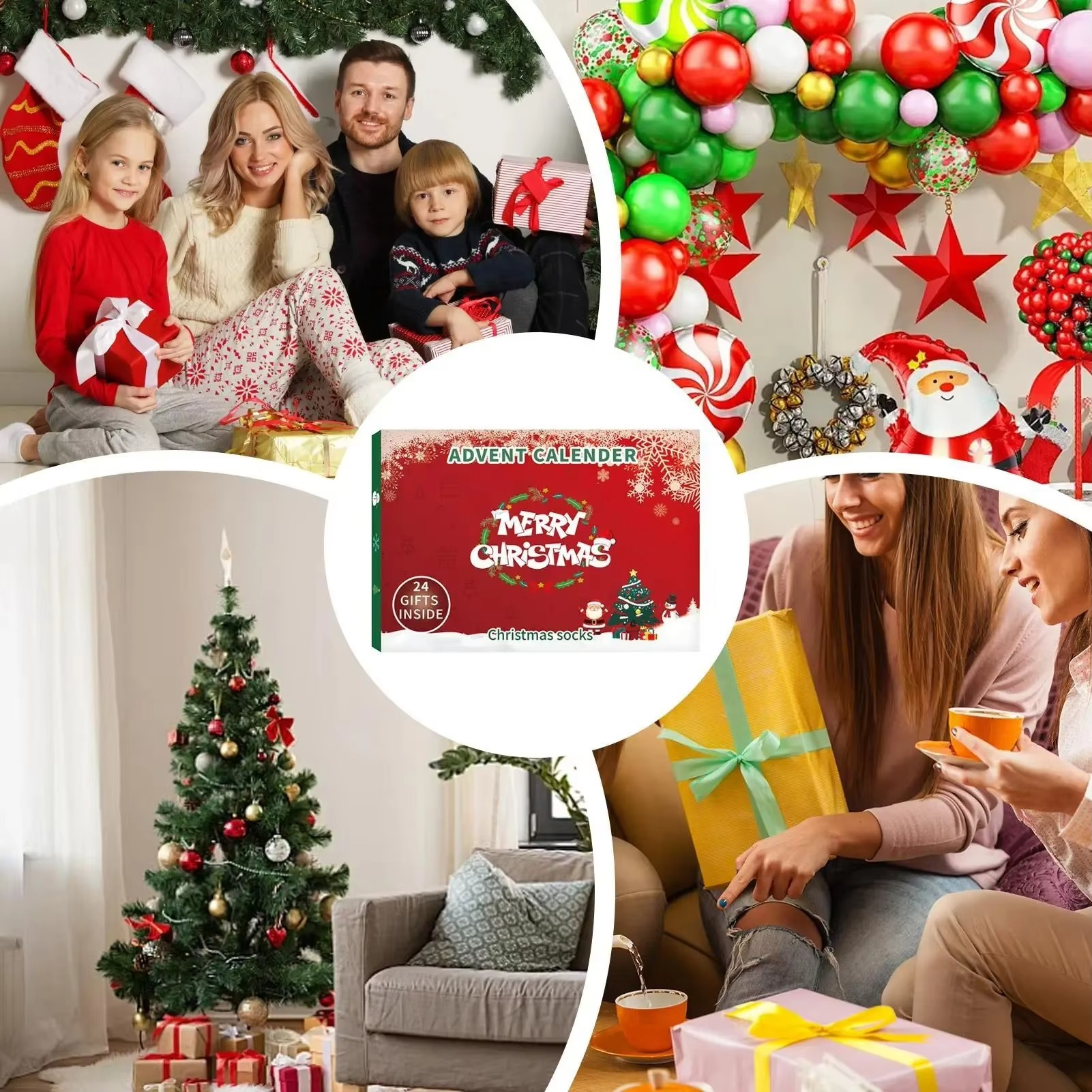Christmas Stocking Advent Calendars 24 Days Countdown 24 Days Of Advent Box Socks Christmas Socks For Boys Girls Men Women