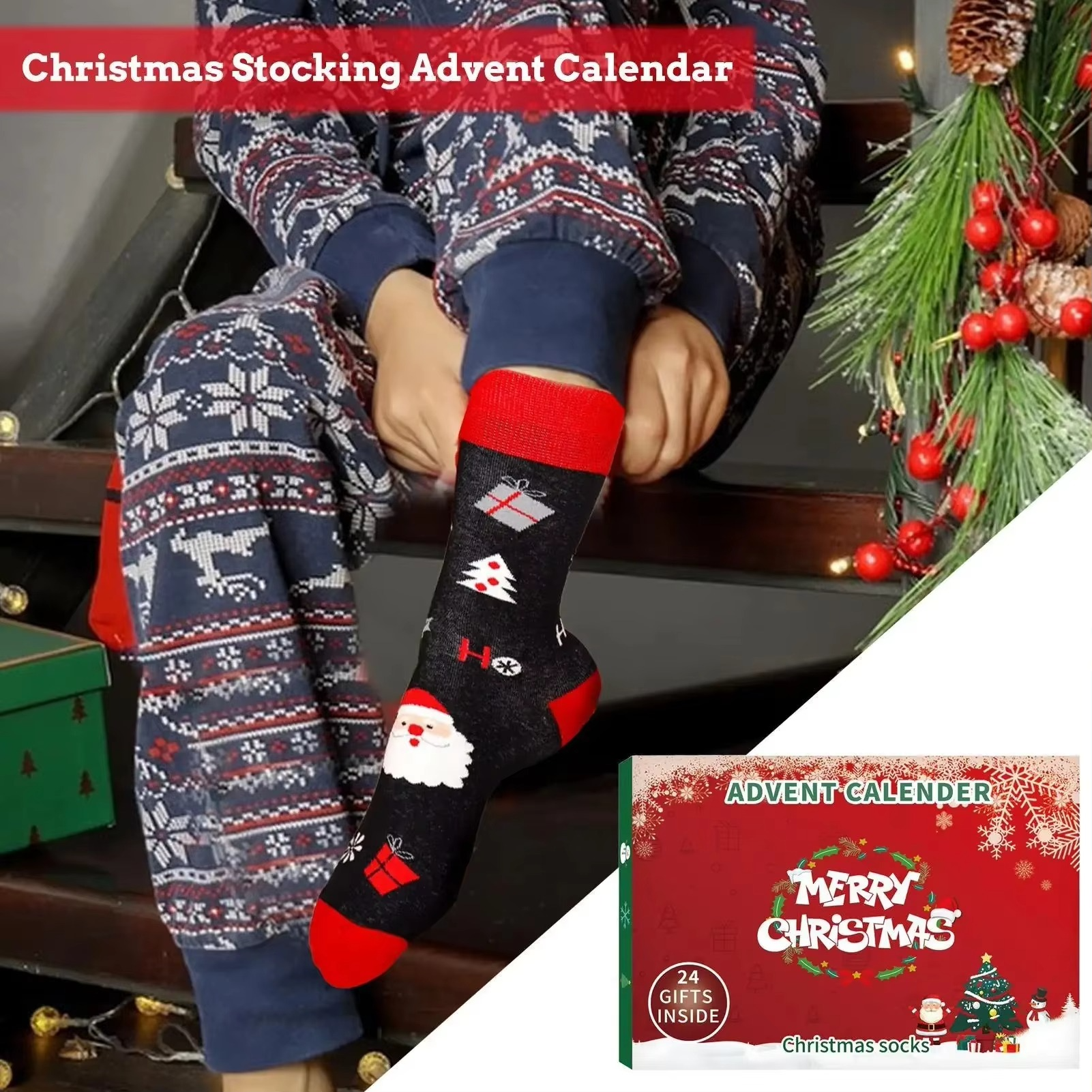 Christmas Stocking Advent Calendars 24 Days Countdown 24 Days Of Advent Box Socks Christmas Socks For Boys Girls Men Women