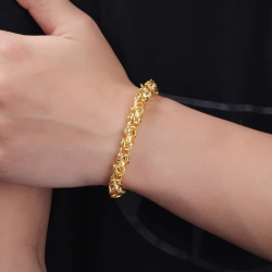 Luxury 24K 9999 Pure Gold Cloth Faucet Bracelet Men's and Women's Aggressive Bracelet