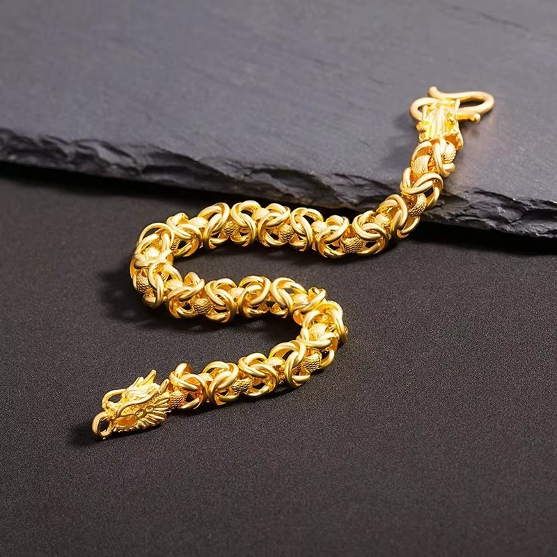 Luxury 24K 9999 Pure Gold Cloth Faucet Bracelet Men's and Women's Aggressive Bracelet