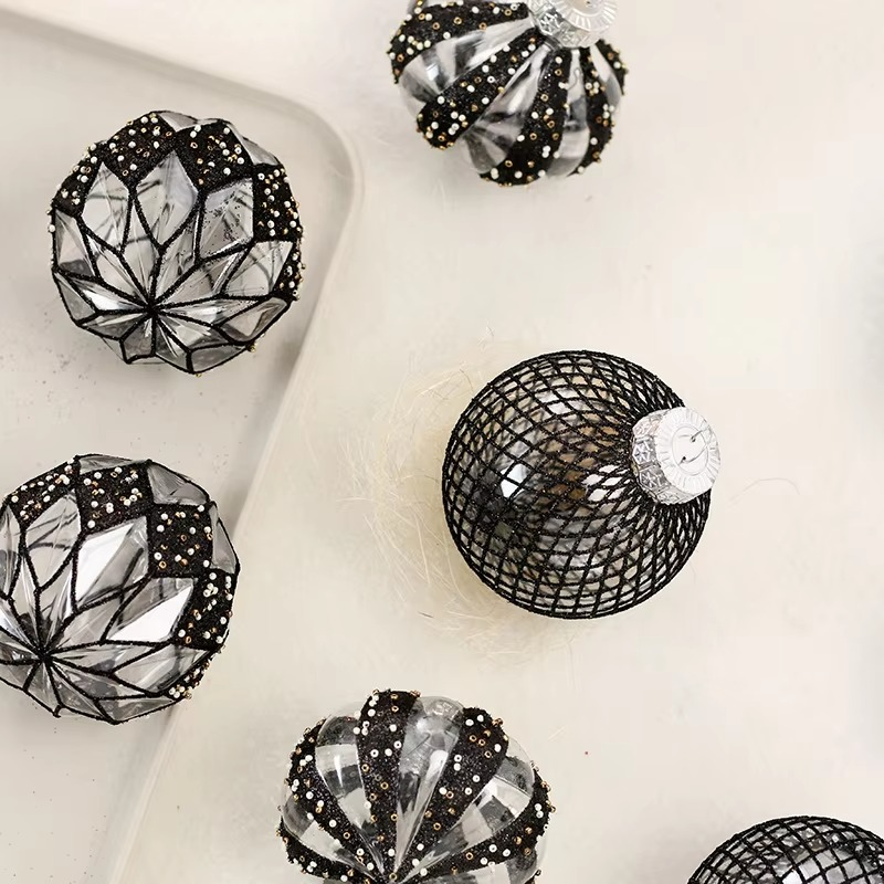 9PCS/8CM Christmas Ball Decorative Supplies Exquisite Painted Christmas Tree Pendant Ornament Home New Year Party Decoration