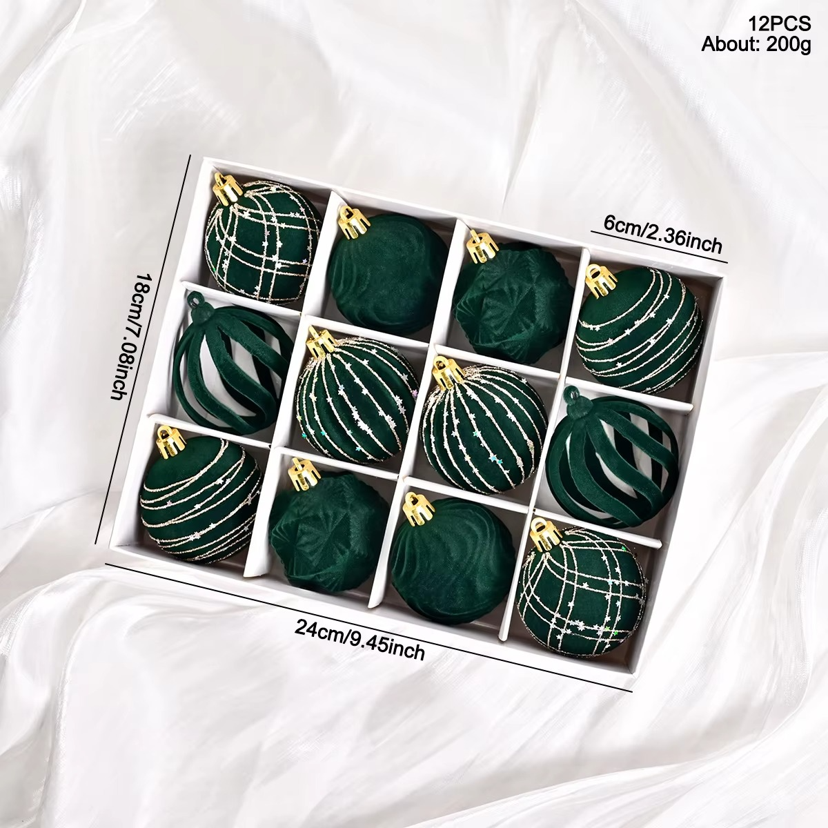 12PCS Shatterproof Christmas Ball Ornaments Set,Holiday Decor with Assorted for Christmas Tree Thanksgiving Party Decoration