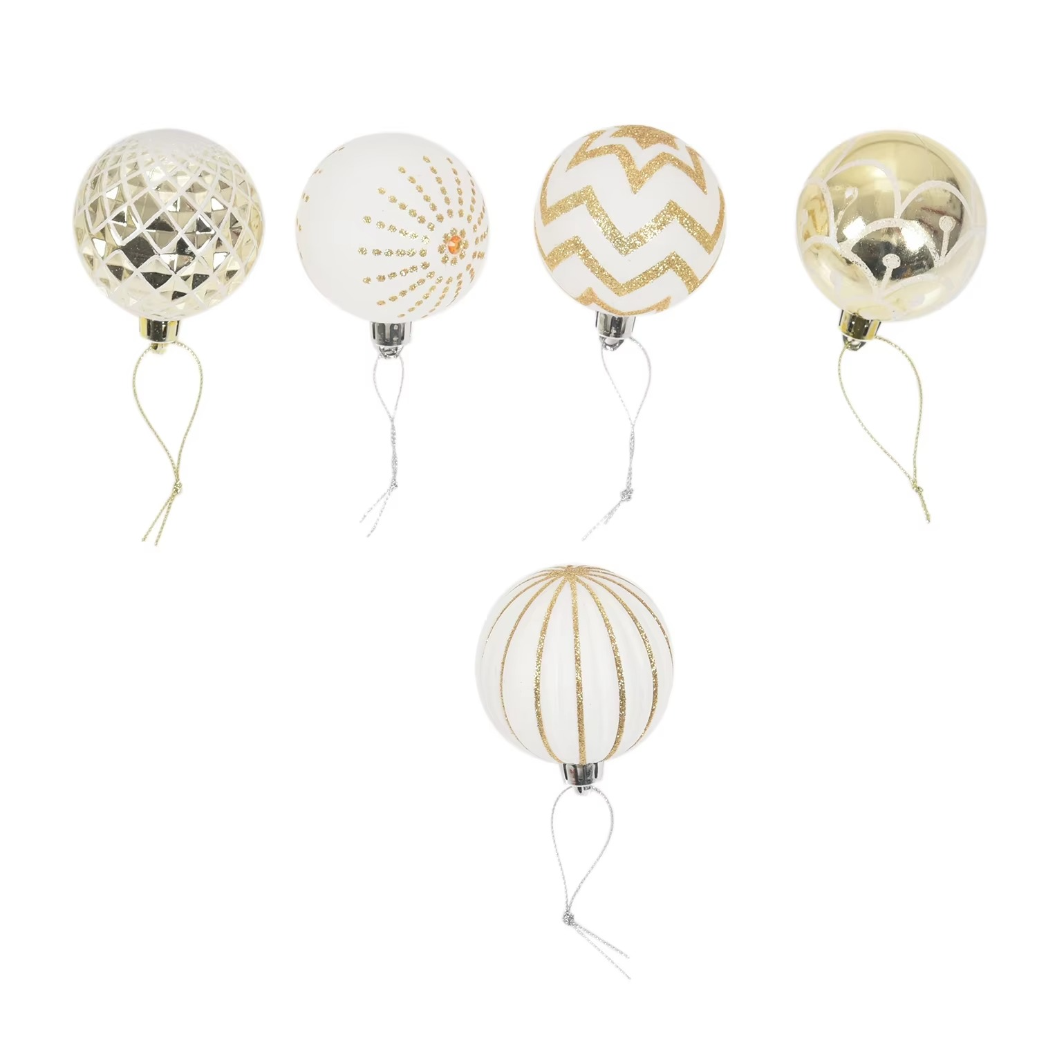 30Pcs Christmas Tree Decor High Qulity White Gold Ball Ornament Bauble Party Hanging Ball for Home Christmas Decorations