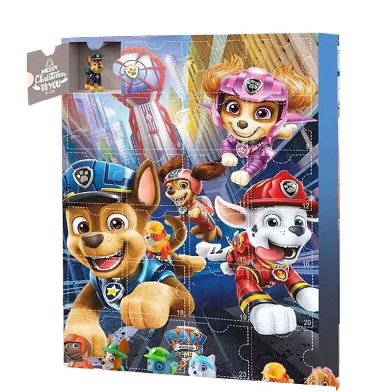 24 Style Paw Patrol Anime Christmas Advent Calendar Chase Kawaii Cartoon Toys Action Figure Model Ornamental Decor Mystery Gift