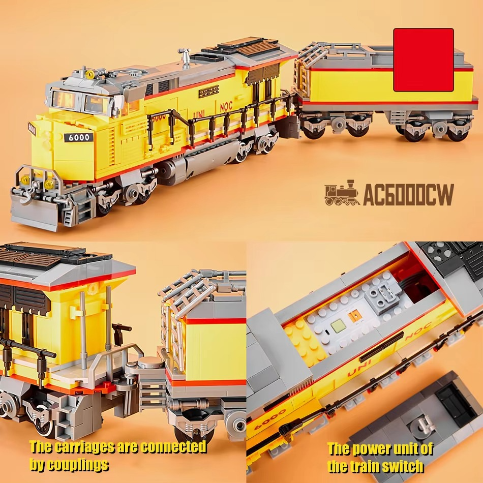 City Technical Remote Control Diesel locomotive AC6000CW Building Block Model Orient Express Train Bricks Toy Kid Christmas Gift