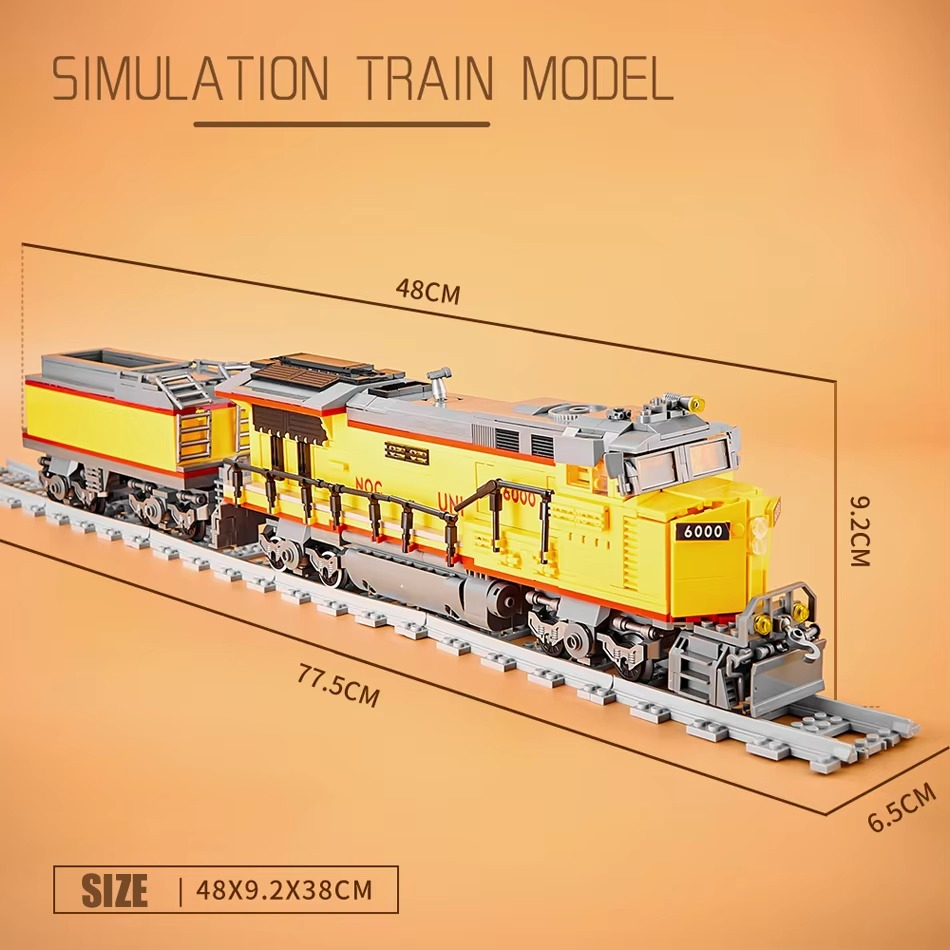 City Technical Remote Control Diesel locomotive AC6000CW Building Block Model Orient Express Train Bricks Toy Kid Christmas Gift