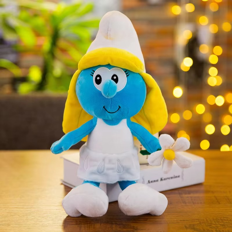 2023 New 40cm Cartoon Character Creative Smurf Cute Plush Toy Kawaii Doll Children’s Soothing Toy Birthday Gift Christmas Gift