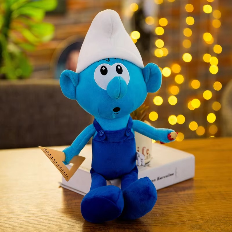 2023 New 40cm Cartoon Character Creative Smurf Cute Plush Toy Kawaii Doll Children’s Soothing Toy Birthday Gift Christmas Gift