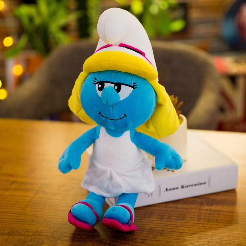 2023 New 40cm Cartoon Character Creative Smurf Cute Plush Toy Kawaii Doll Children’s Soothing Toy Birthday Gift Christmas Gift