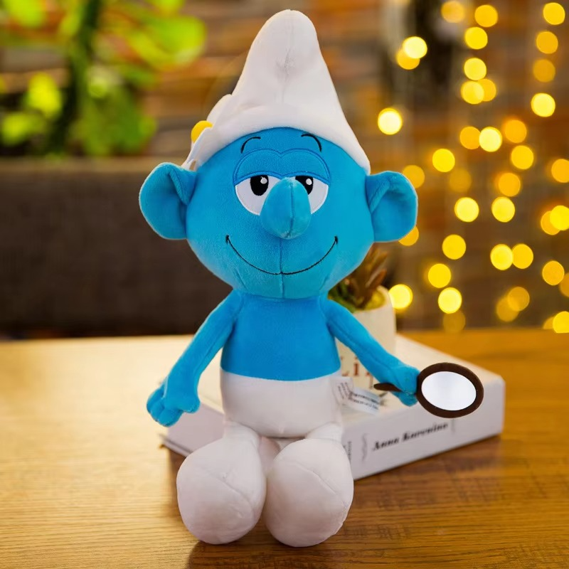 2023 New 40cm Cartoon Character Creative Smurf Cute Plush Toy Kawaii Doll Children’s Soothing Toy Birthday Gift Christmas Gift