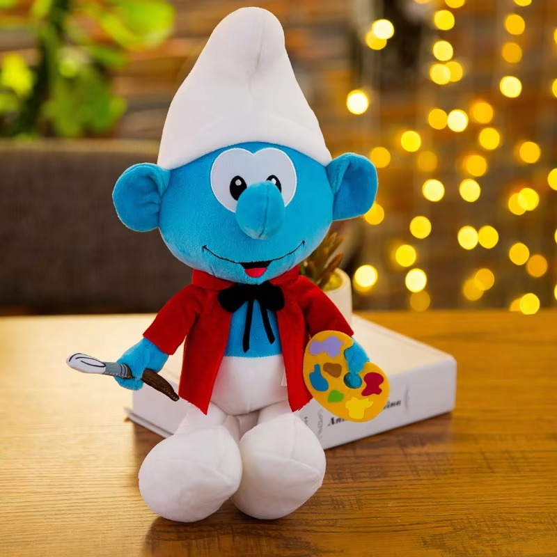 2023 New 40cm Cartoon Character Creative Smurf Cute Plush Toy Kawaii Doll Children’s Soothing Toy Birthday Gift Christmas Gift