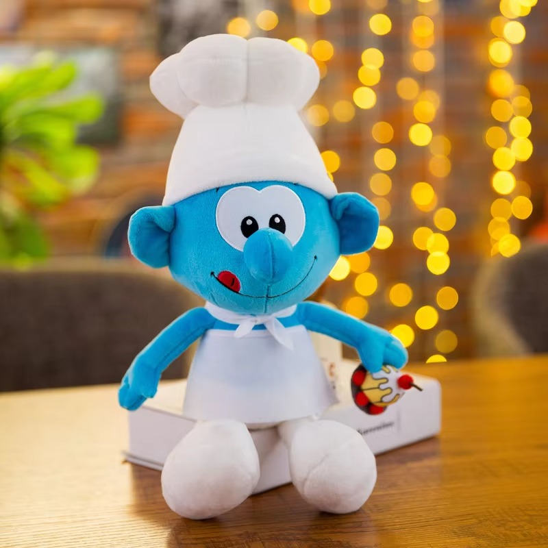 2023 New 40cm Cartoon Character Creative Smurf Cute Plush Toy Kawaii Doll Children’s Soothing Toy Birthday Gift Christmas Gift