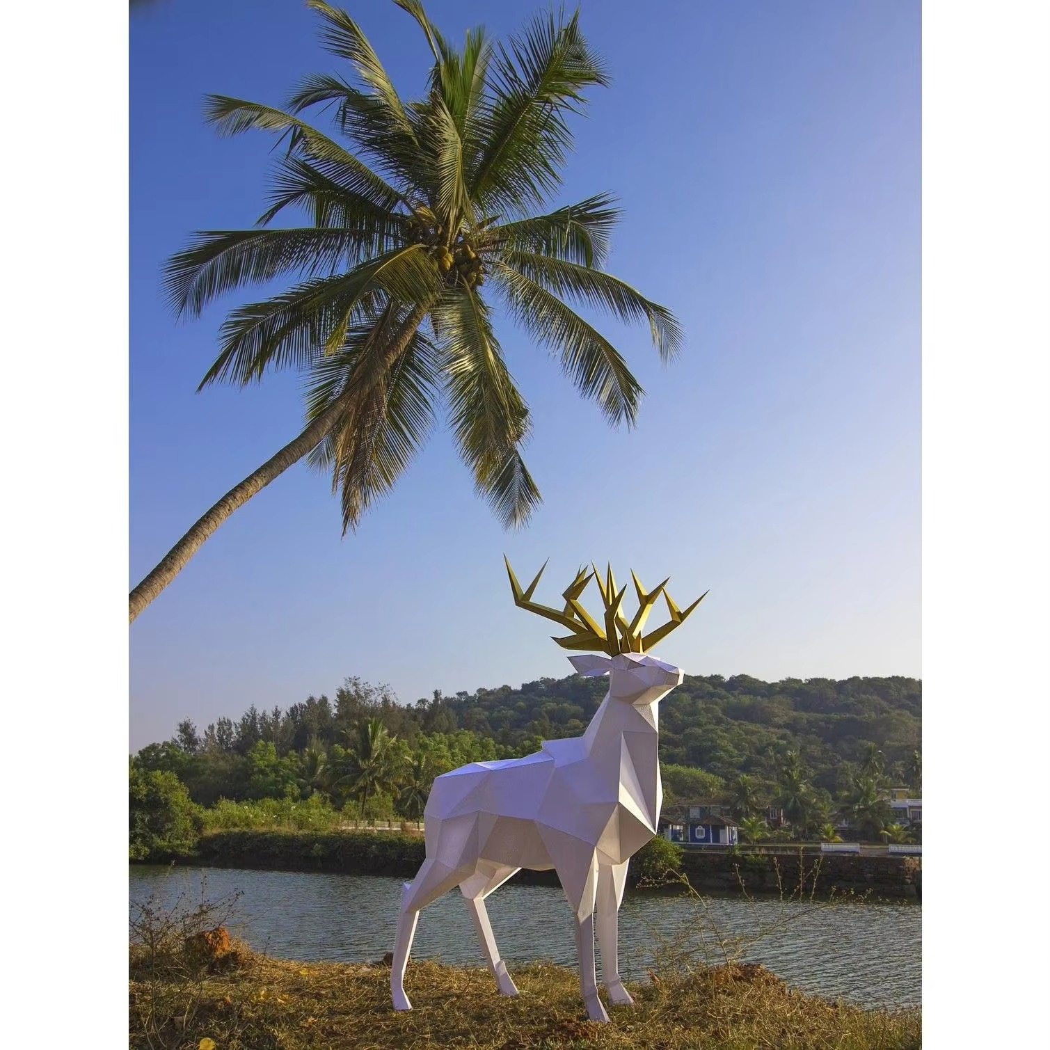 100/150cm Christmas deer model origami 3D Papercraft home aisle party decoration room decoration table decorative art handmade D