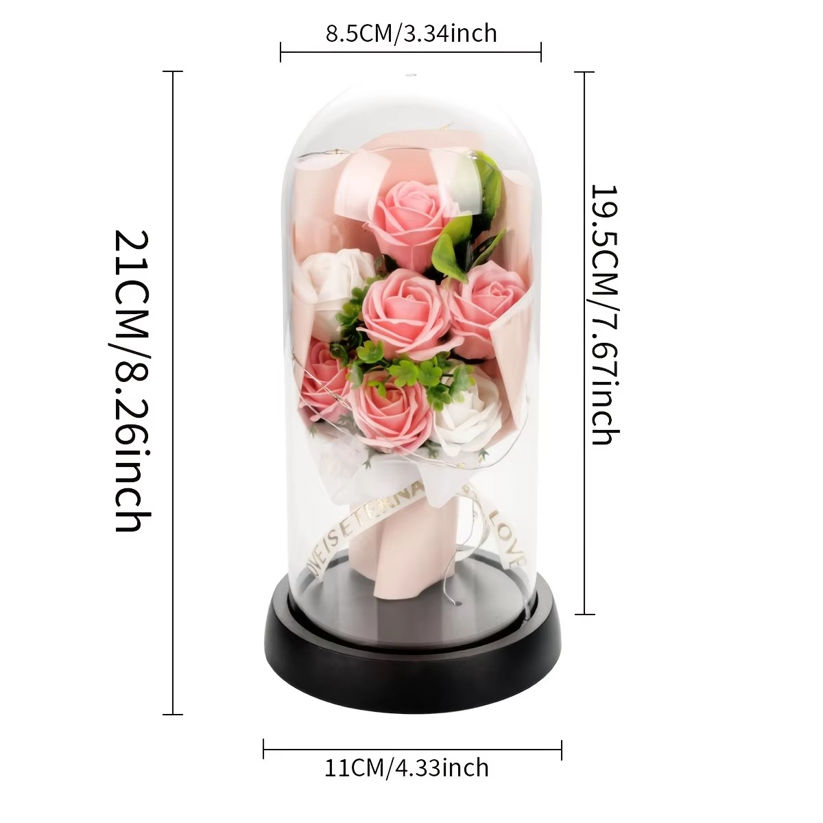 Romantic Artificial Rose Bouquet - 1pc Preserved Flower Keepsake - Perfect for Valentine'S Day, Christmas, Birthday, Home Decor