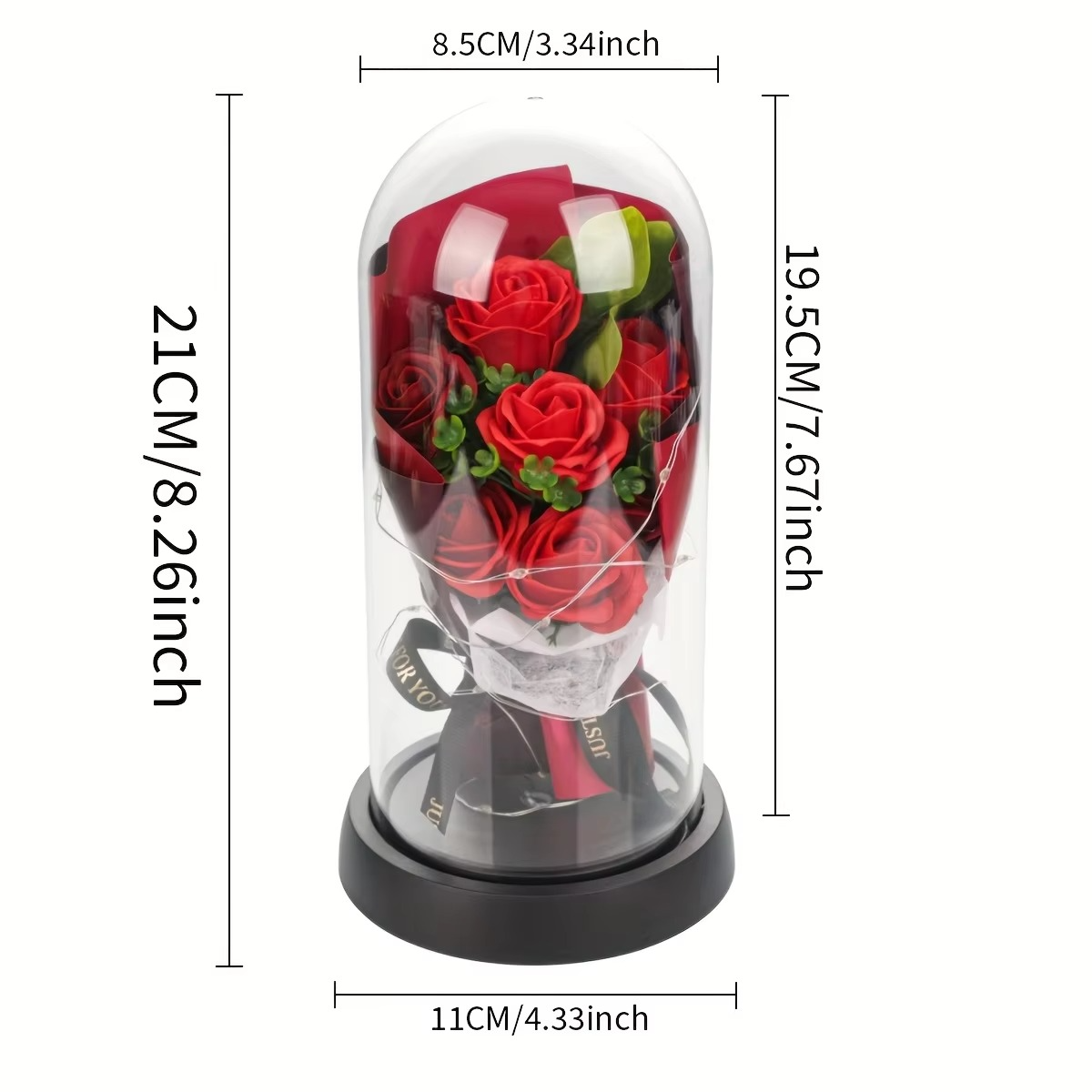 Romantic Artificial Rose Bouquet - 1pc Preserved Flower Keepsake - Perfect for Valentine'S Day, Christmas, Birthday, Home Decor