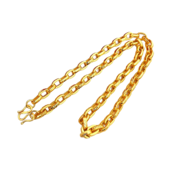 Luxury 9999 24K real gold Loop Loop chain sand finish car flower buckle necklace Men's and women's necklace Fashion accessories