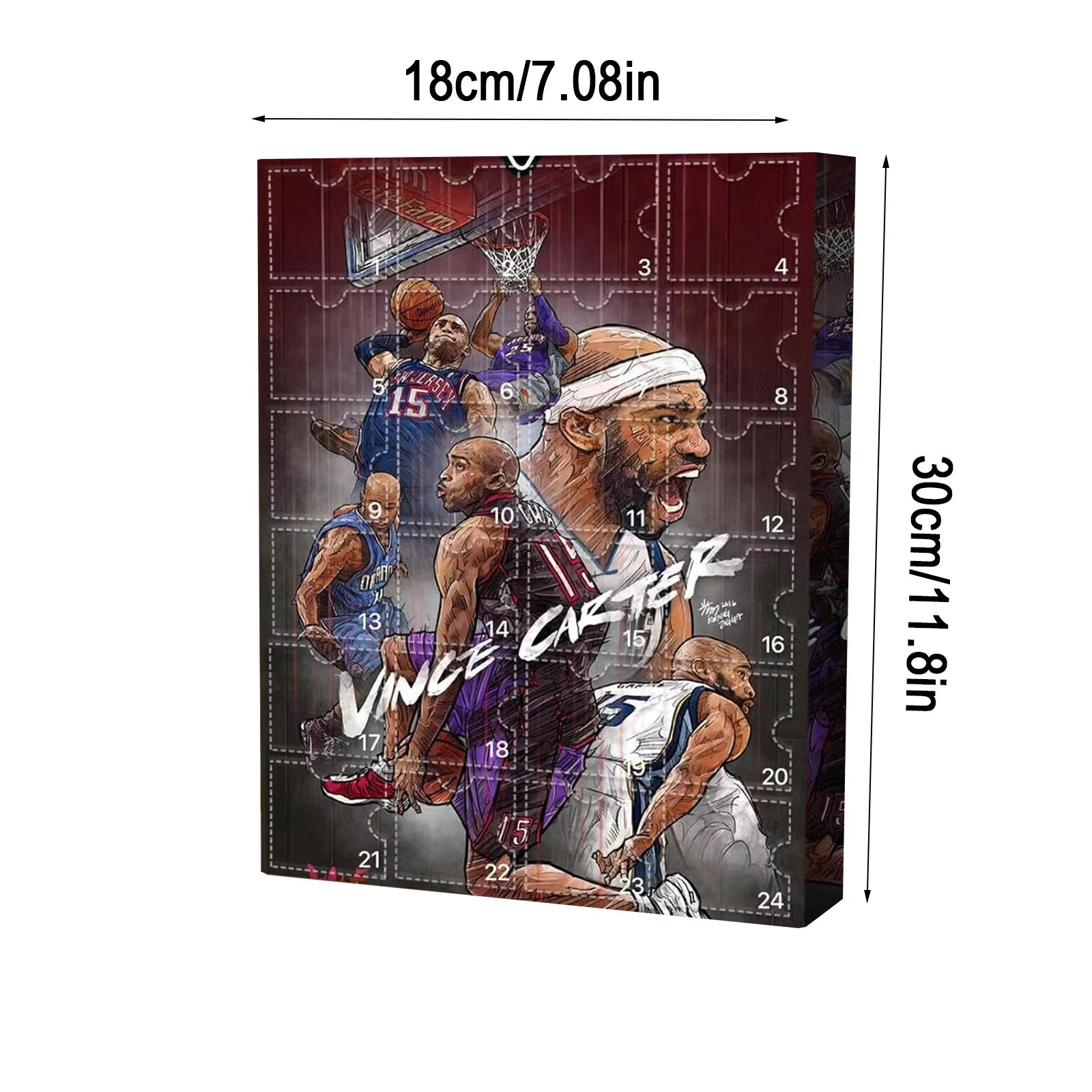Christmas Doll Advent Calendar 24pcs 3D Basketball Player Figures Advent Calendar, Christmas Countdown Calendar Surprise Gift