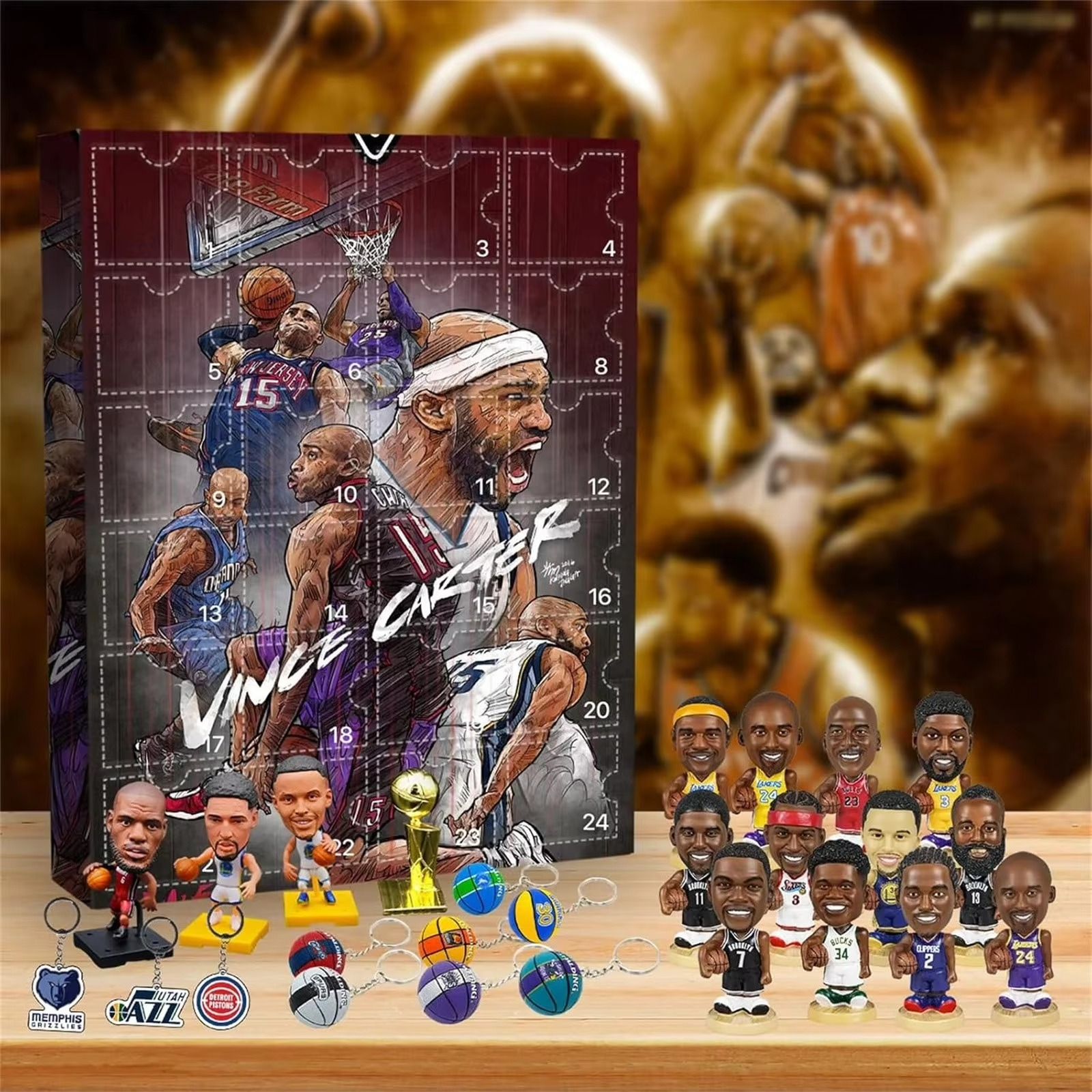 Christmas Doll Advent Calendar 24pcs 3D Basketball Player Figures Advent Calendar, Christmas Countdown Calendar Surprise Gift