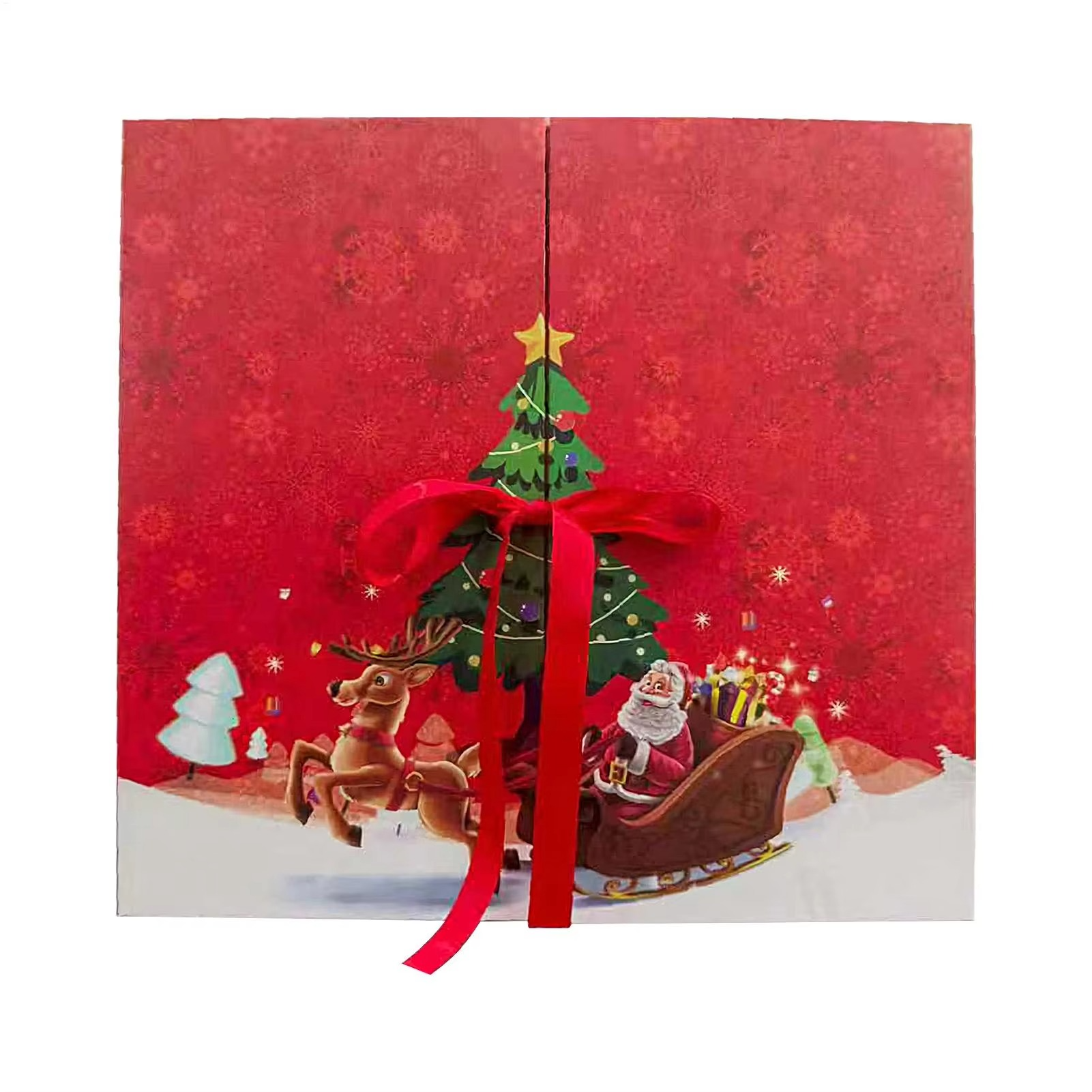 Christmas Calendar Advent empty Gift Box To Fill 24-Day Santa Claus Printed Collectible Box Christmas Advent Calendar Boxes