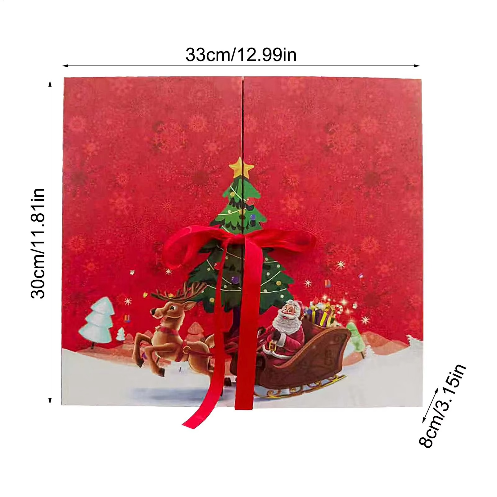 Christmas Calendar Advent empty Gift Box To Fill 24-Day Santa Claus Printed Collectible Box Christmas Advent Calendar Boxes