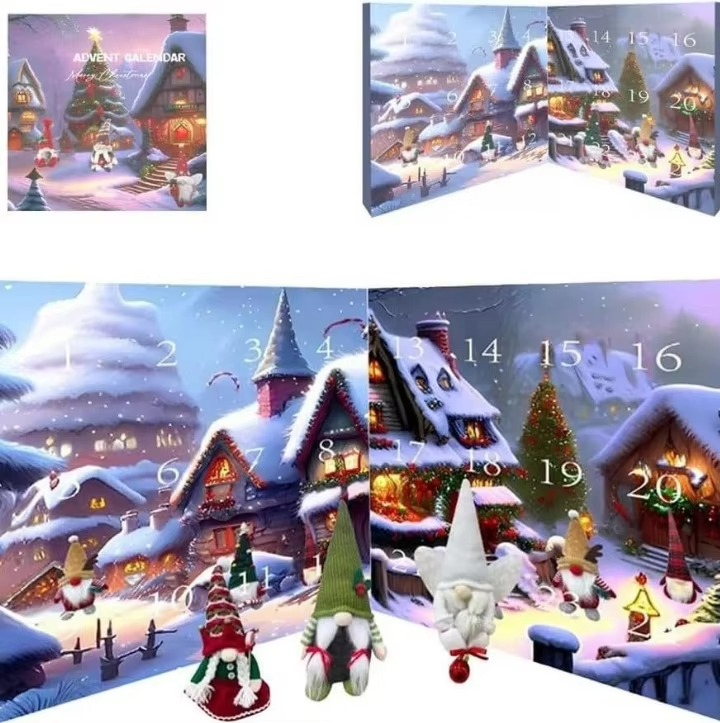 24 Days Christmas Advent Calendar 2025 Gnome Plush Countdown Calendar Set Christmas Gifts For Children Family Friend