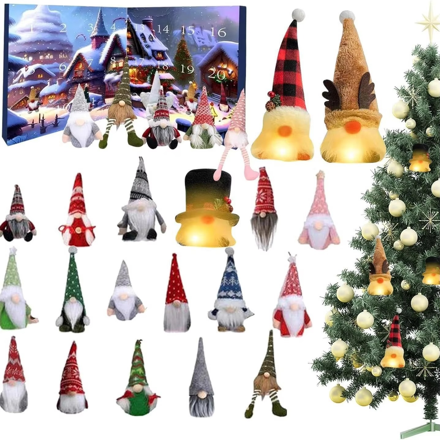 24 Days Christmas Advent Calendar 2025 Gnome Plush Countdown Calendar Set Christmas Gifts For Children Family Friend