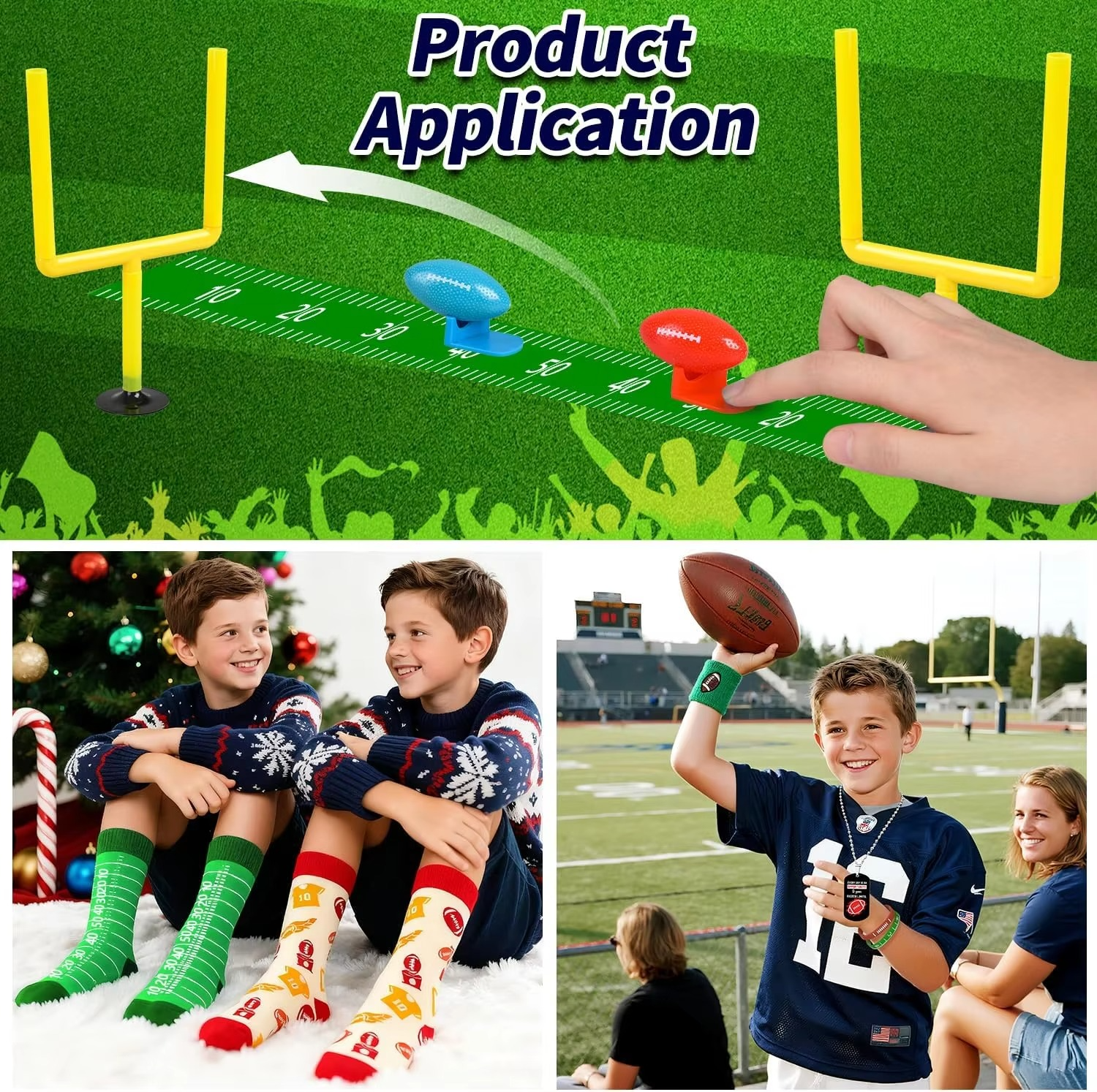 Football Advent Calendar 2025 for Kids – 24 Days of American Football-Themed Party Favors with Football Field, Christmas Countd