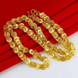 AU999 24K Gold Women's Chahua Phoenix Tail Jewelry | 3D stacked chahua gold plates, lifelike phoenix tail, grand & luxurious