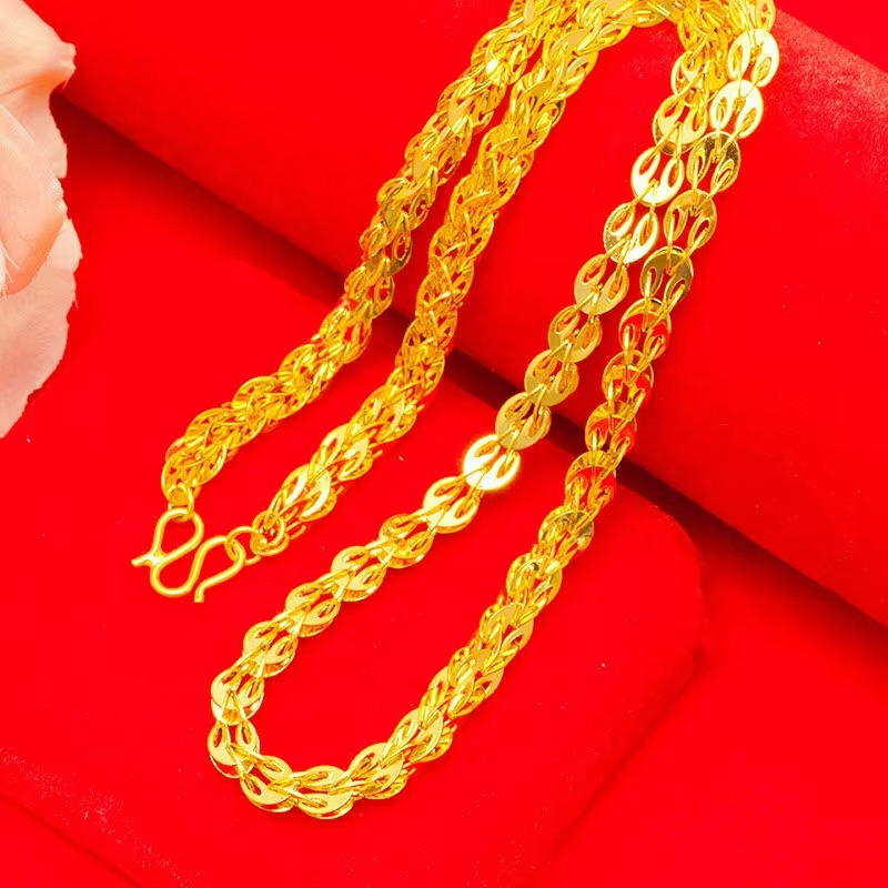 AU999 24K Gold Women's Chahua Phoenix Tail Jewelry | 3D stacked chahua gold plates, lifelike phoenix tail, grand & luxurious