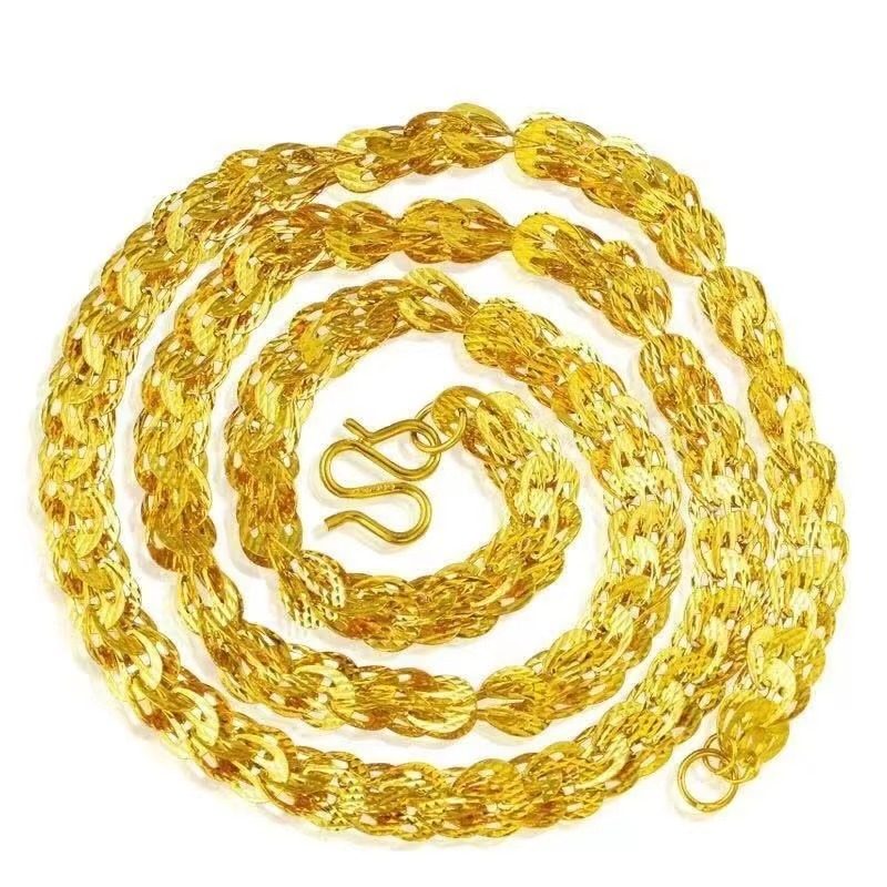 AU999 24K Gold Women's Chahua Phoenix Tail Jewelry | 3D stacked chahua gold plates, lifelike phoenix tail, grand & luxurious