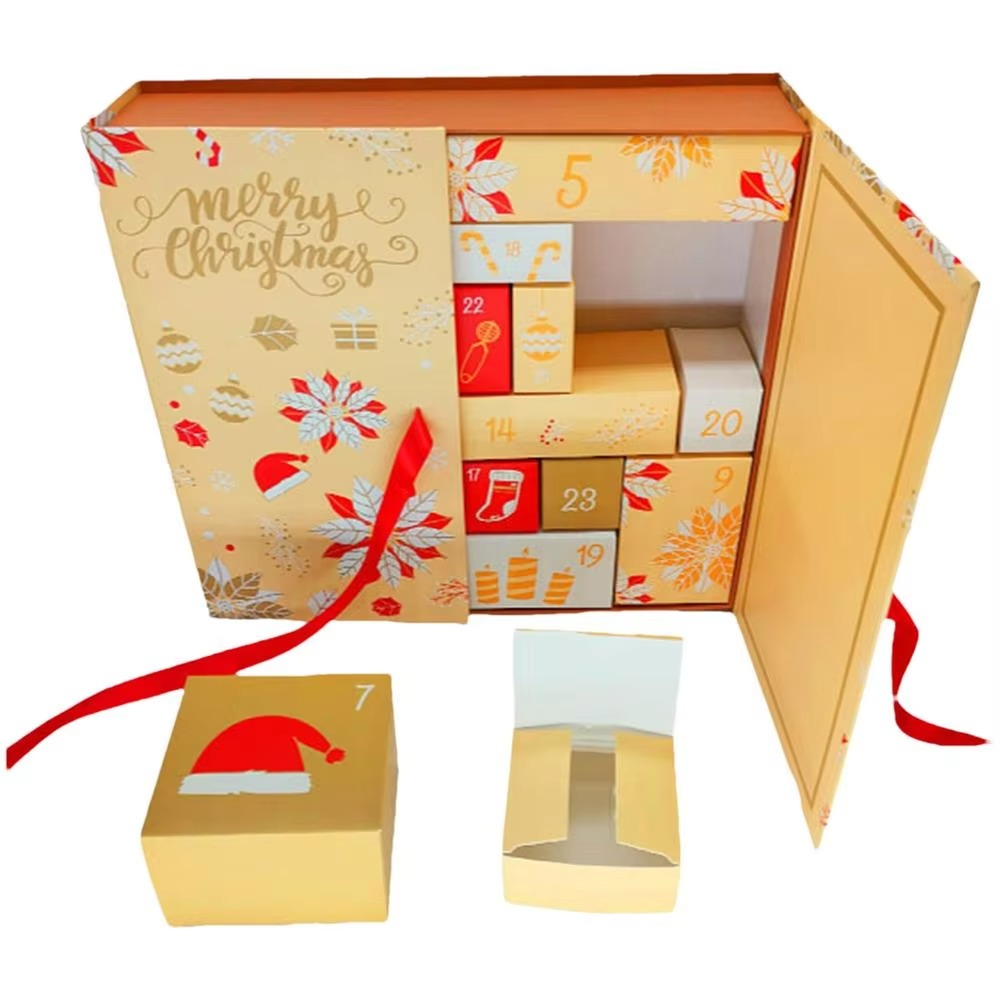 Christmas gift box Christmas countdown calendar Christmas advent calendar gift filling box Candy Chocolate Packaging Cookies Box