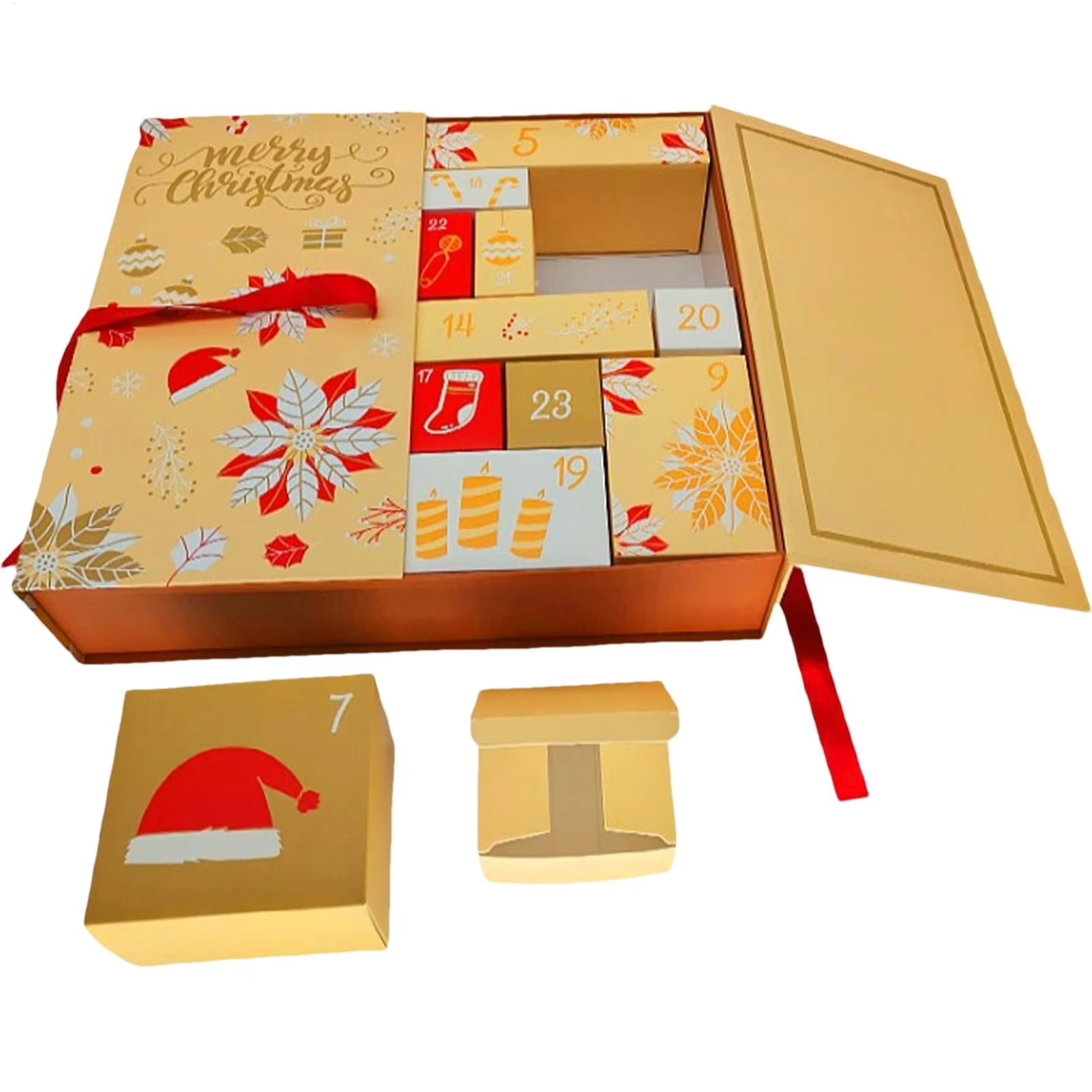 Christmas gift box Christmas countdown calendar Christmas advent calendar gift filling box Candy Chocolate Packaging Cookies Box