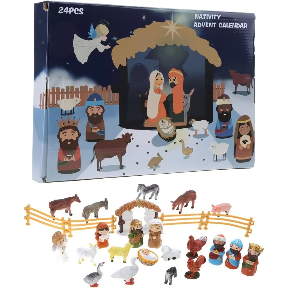 Creative Resin Nativity Countdown Calendar Christmas Gift for Kids Children and Teens
