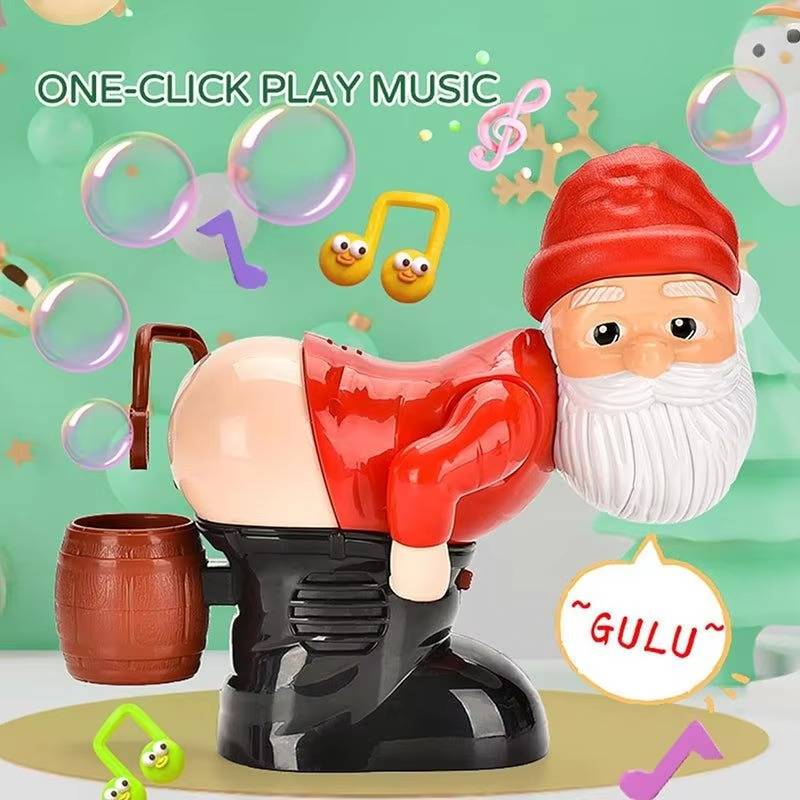 Electric Santa Claus Bubbles Machine Blowing Bubbles Music Light Entertainment Toy Prank Funny Ornament Christmas Gifts