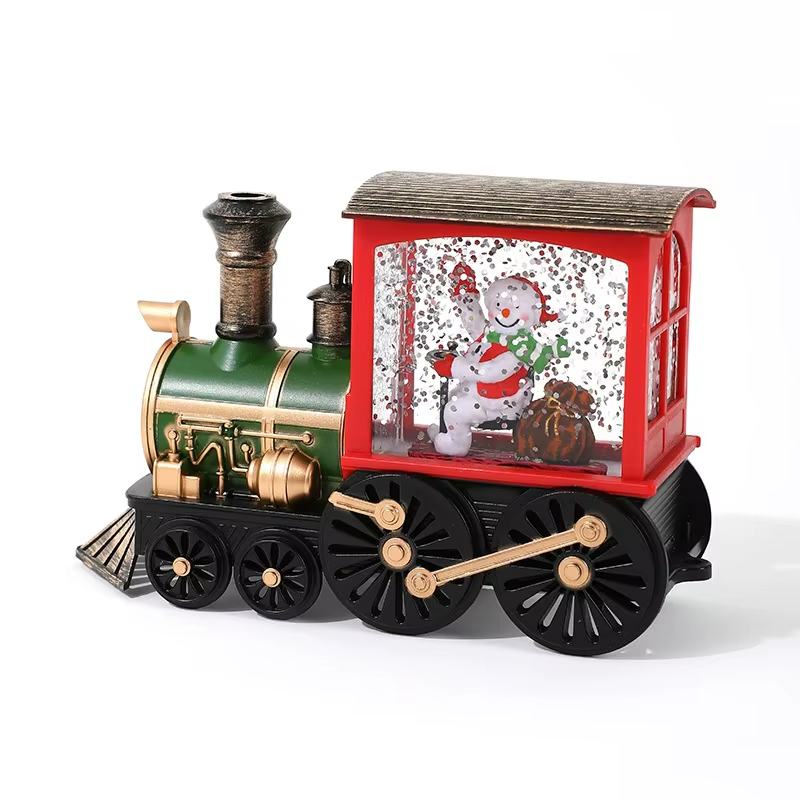 Christmas Gift Christmas Eve Train Box Crystal Ball Ornaments Christmas Souvenirs Christmas party Gifts Water Filled small train