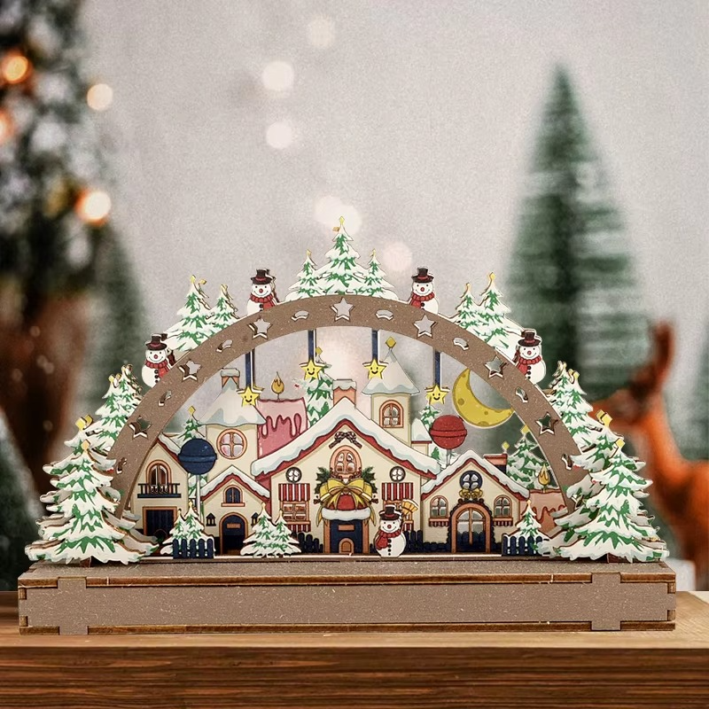 DIY Wooden 3D Craft Assembly Model Home Desktop Ornament Christmas Party Decoration 2025 New Year Gift Toy