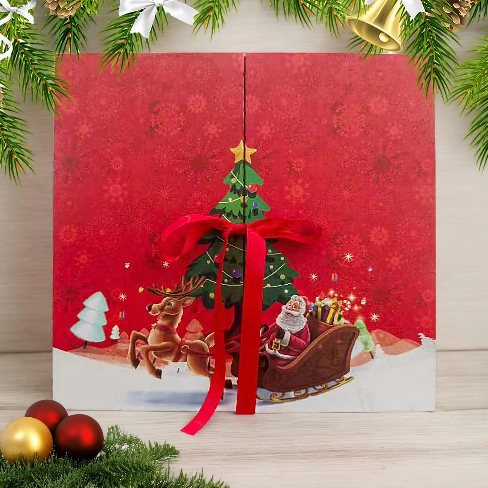 2026 Christmas Advent Calendar Collectible Box - 24-Day Printed Calendar for Teens, Women, Men, Kids, Home Holiday Decoration