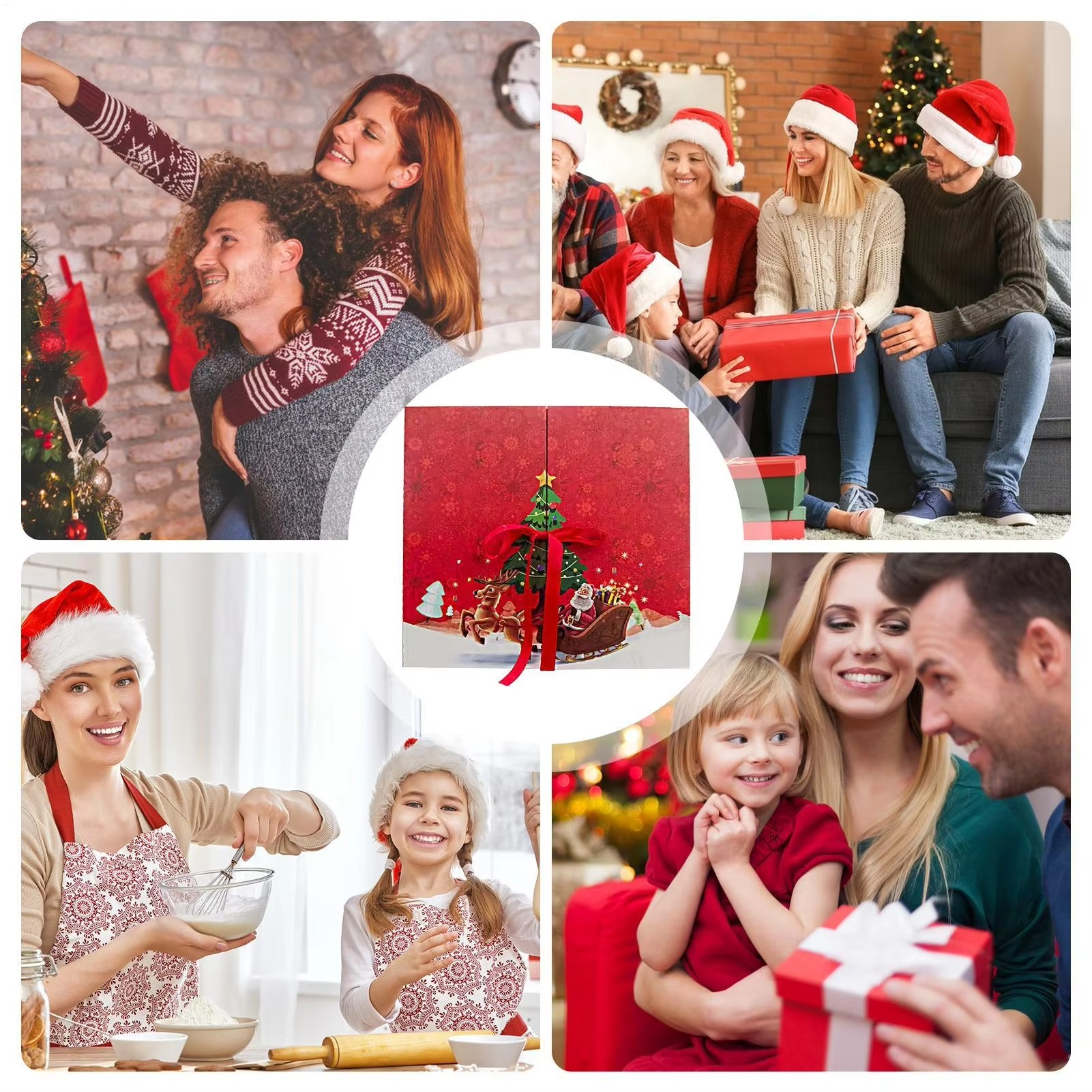 2026 Christmas Advent Calendar Collectible Box - 24-Day Printed Calendar for Teens, Women, Men, Kids, Home Holiday Decoration