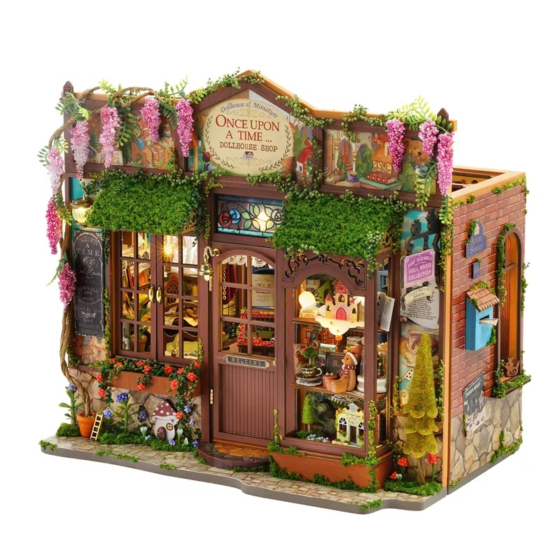 Micro house doll house kit 3D puzzle assembly building model DIY handmade toy set, room bedroom decoration wooden crafts Christm