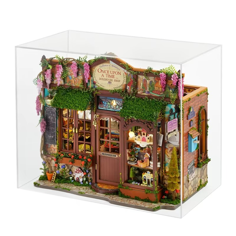 Micro house doll house kit 3D puzzle assembly building model DIY handmade toy set, room bedroom decoration wooden crafts Christm