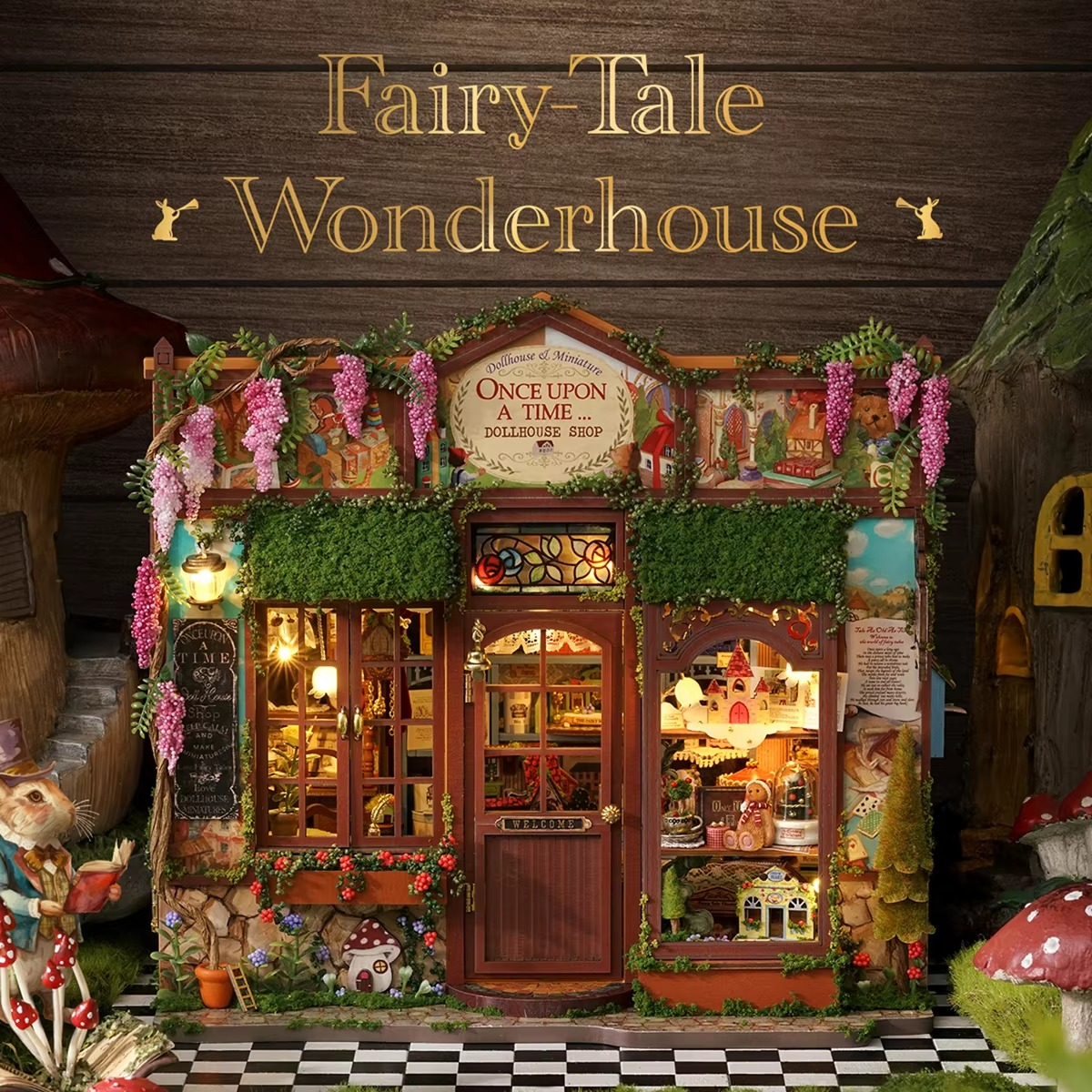 Micro house doll house kit 3D puzzle assembly building model DIY handmade toy set, room bedroom decoration wooden crafts Christm