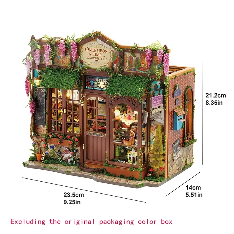 New Christmas Gift Diy Big Wooden Dollhouse Furniture Light Kit Doll House Casa Miniature AccessoriesWooden Toys Birthday Gifts