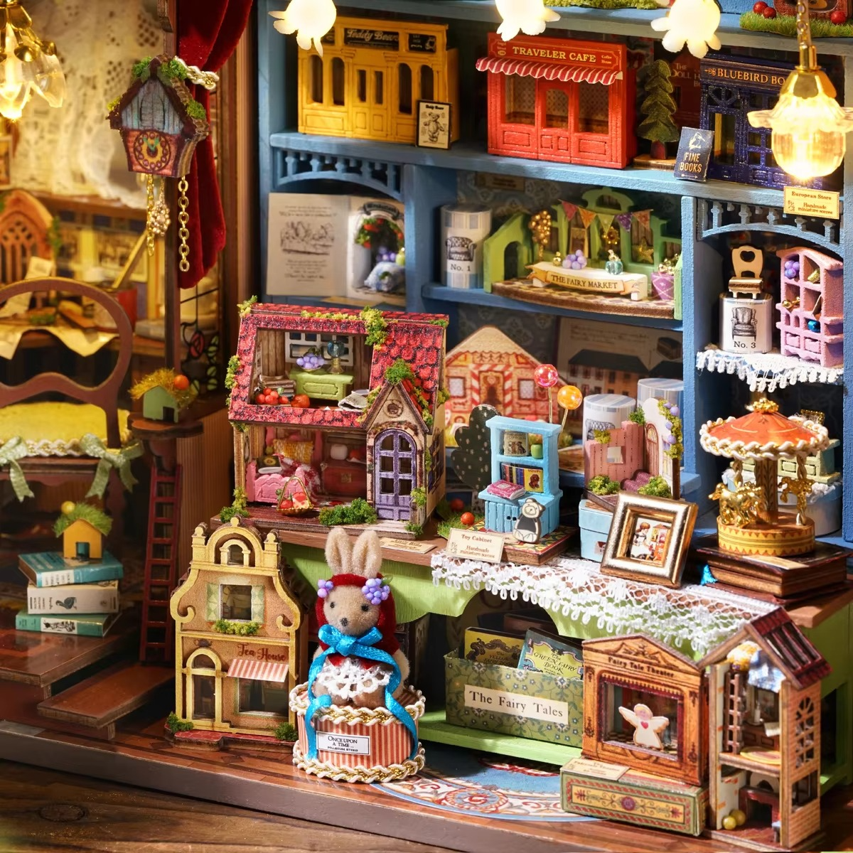 New Christmas Gift Diy Big Wooden Dollhouse Furniture Light Kit Doll House Casa Miniature AccessoriesWooden Toys Birthday Gifts