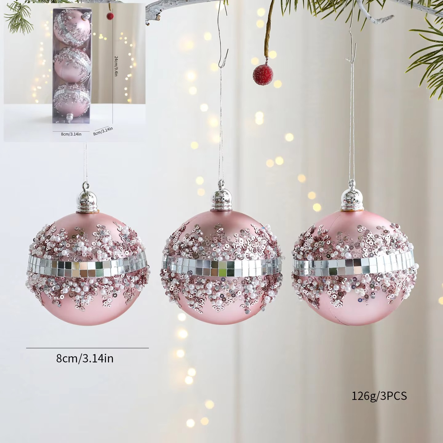 Christmas Ball Ornaments, Shatterproof Christmastree Decorations,Plastic Hanging Ornaments