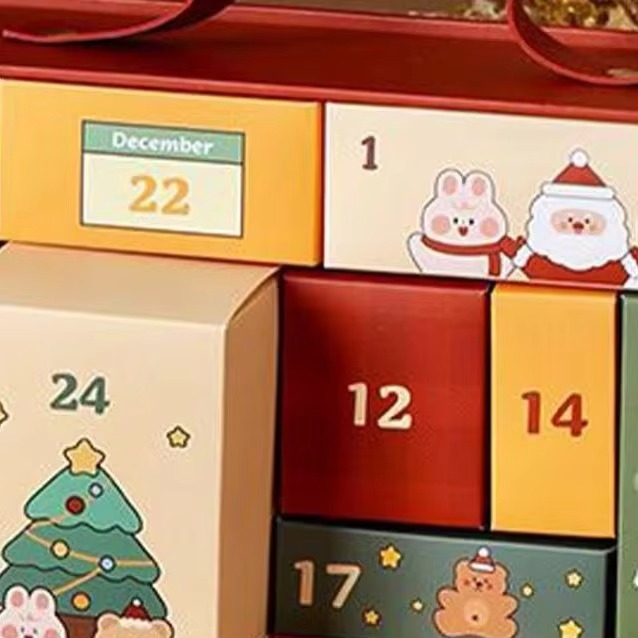 24pcs Empty Christmas Advent Calendar Boxes 24 Days Kids Christmas Countdown Calendar Gift Packaging Small Empty Box for Kids