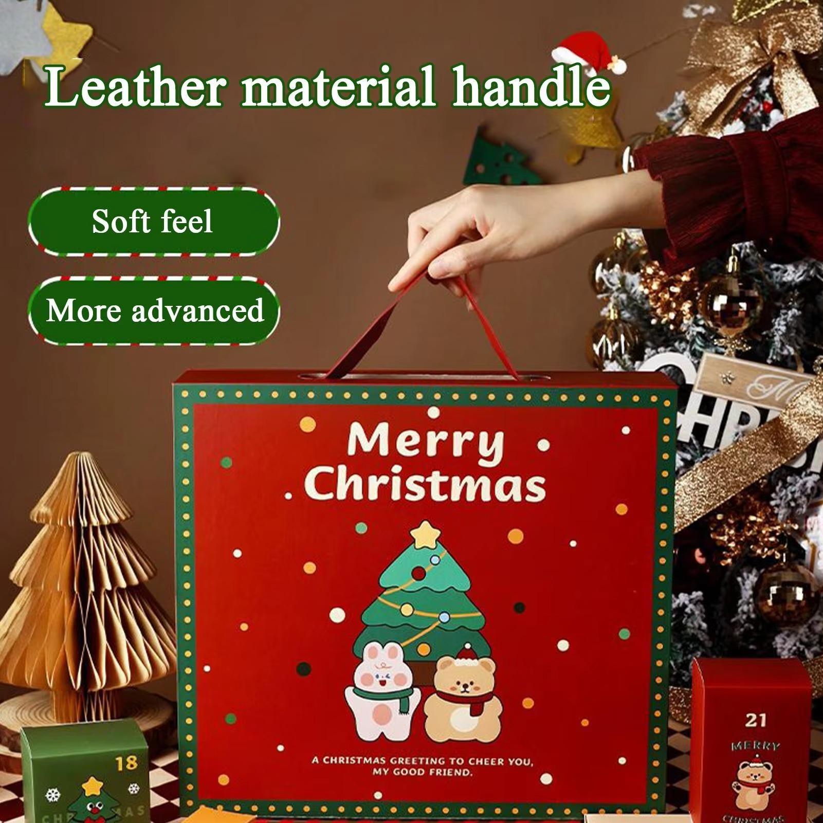 24pcs Empty Christmas Advent Calendar Boxes 24 Days Kids Christmas Countdown Calendar Gift Packaging Small Empty Box for Kids