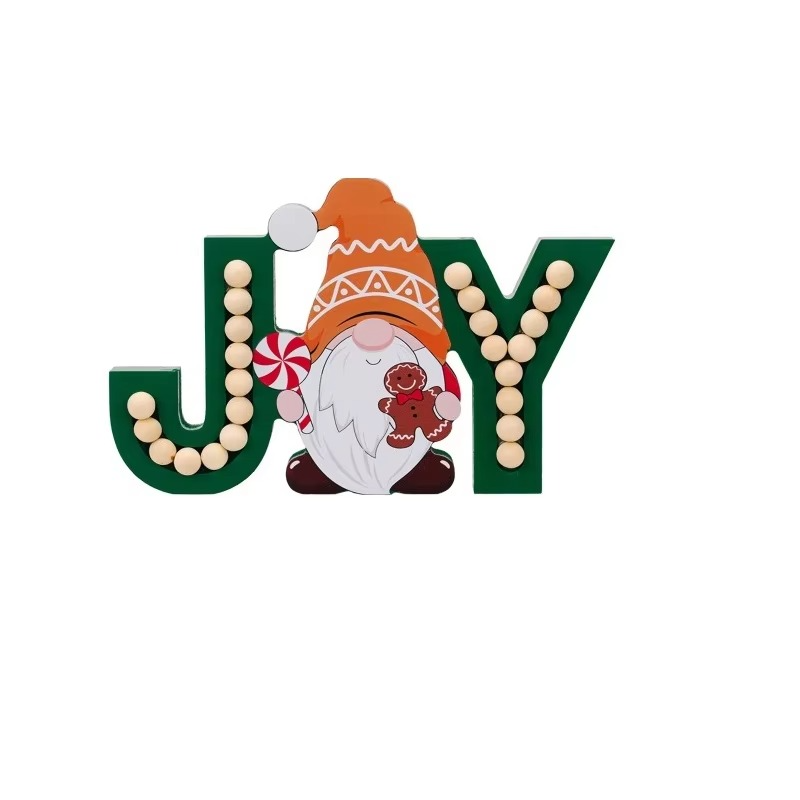 2PCS Christmas Gingerbread Man Decor Wood Sign Gingerbread Figurine Letter Crafts Rustic Wooden Xmas Ornaments for Table Decor
