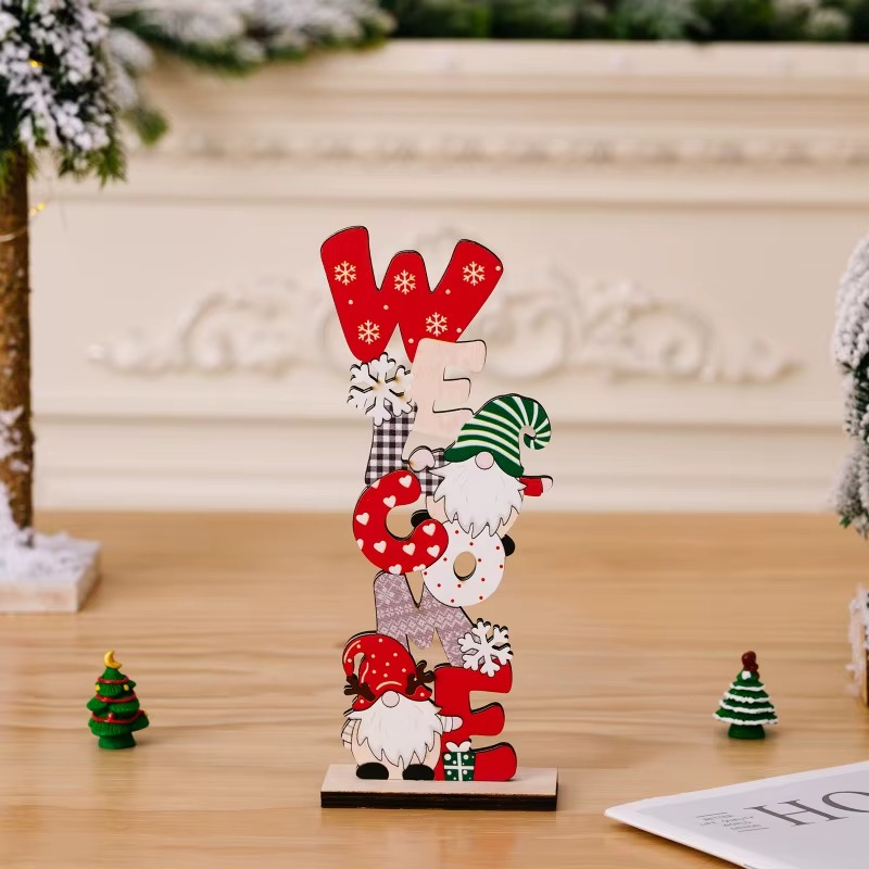 3PCS Christmas Decoration for Xmas Party Tabletop Wooden Sign Snowman Farmhouse Centerpieces for Christmas Xmas Party Decor