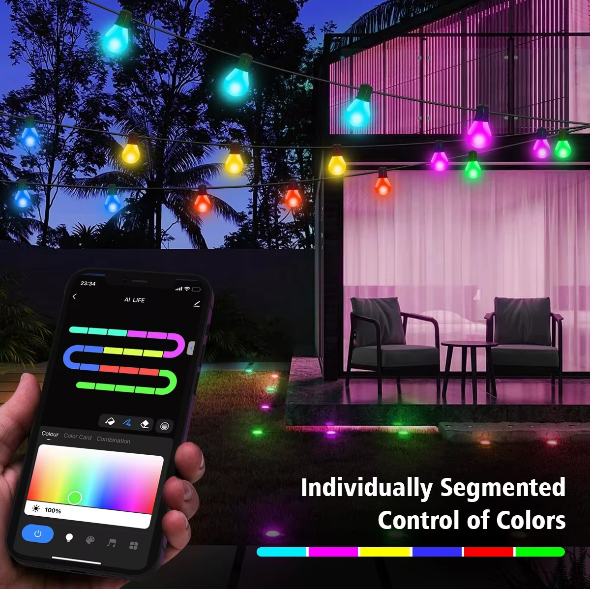 Tuya Smart WIFI LED Bulb String Light USB 15M 25 Bulbs Fairy Lights Christmas Room Outdoor Garden Decor Wedding LED Garland Lamp