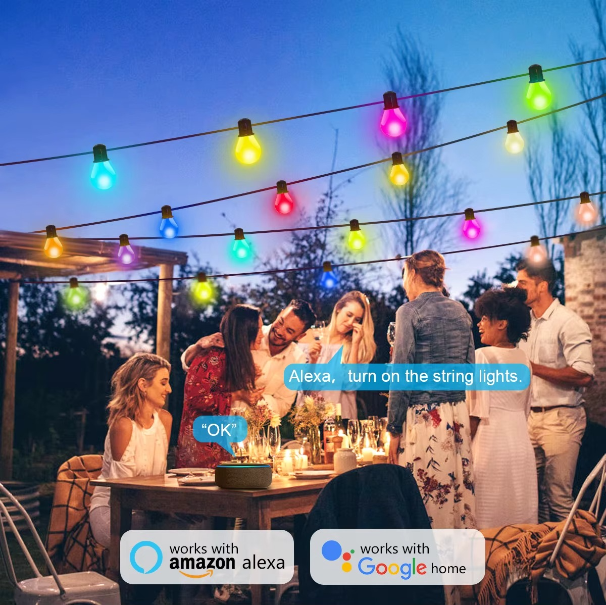 Tuya Smart WIFI LED Bulb String Light USB 15M 25 Bulbs Fairy Lights Christmas Room Outdoor Garden Decor Wedding LED Garland Lamp